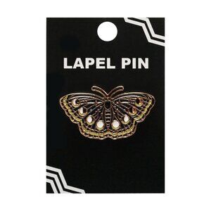 Moon Phases Moth Enamel Pin- Cute Lunar Nature Astronomy Symbol Apparel Gift NWT
